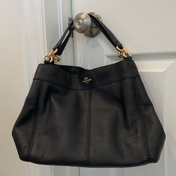 Black coach bag. Comes with crossbody strap. - Picture 2 of 4